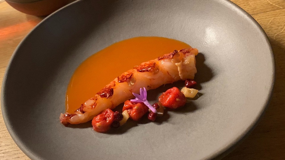 Beef fat aged lobster gooseberries and cherry tomatoes