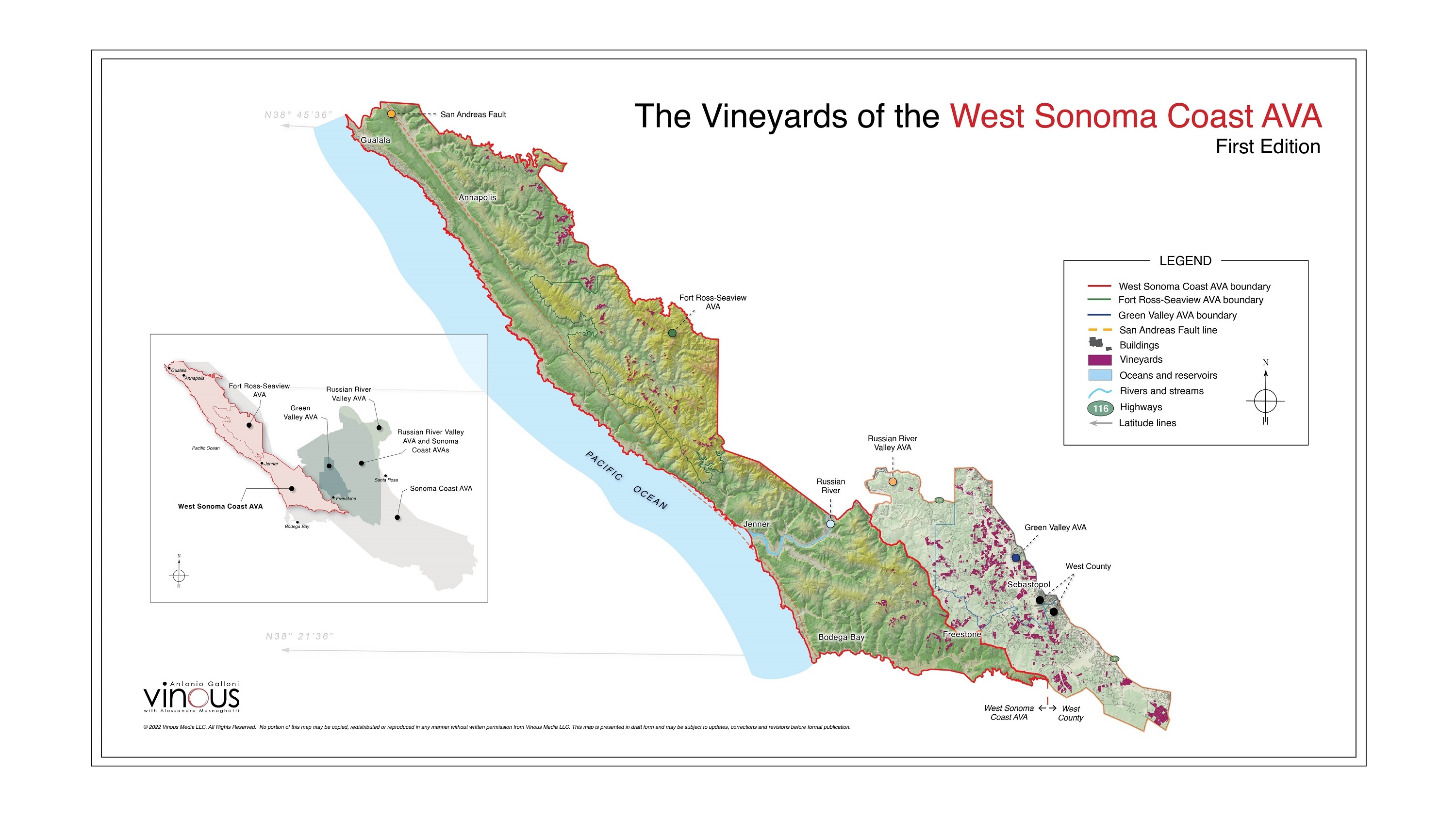 West sonoma coast vinous map
