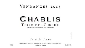 2013 Patrick Piuze Chablis Terroir de Chichée 
