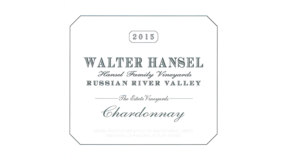 2015  Walter Hansel Chardonnay The Estate Vineyard 