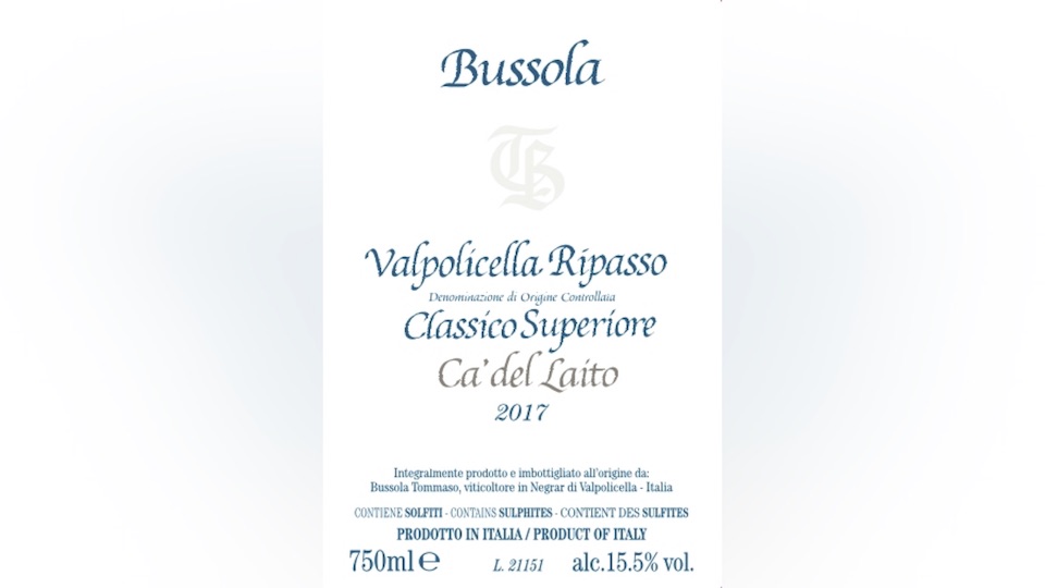 2017 Tommaso Bussola Valpolicella Ripasso Classico Ca' Del Laito